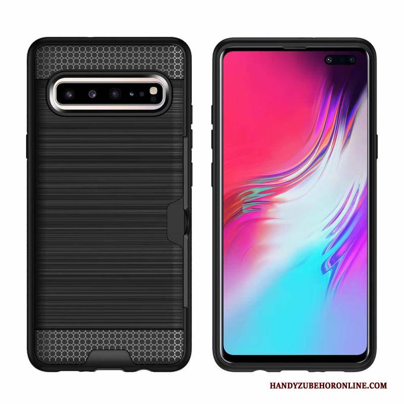 Hülle Samsung Galaxy S10 5g Schutz Grün Handyhüllen, Case Samsung Galaxy S10 5g Karte Seide