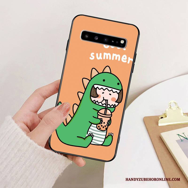 Hülle Samsung Galaxy S10 5g Taschen Nette Anti-sturz, Case Samsung Galaxy S10 5g Karikatur Gelb Liebhaber