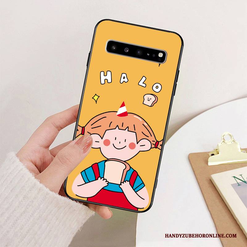 Hülle Samsung Galaxy S10 5g Taschen Nette Anti-sturz, Case Samsung Galaxy S10 5g Karikatur Gelb Liebhaber