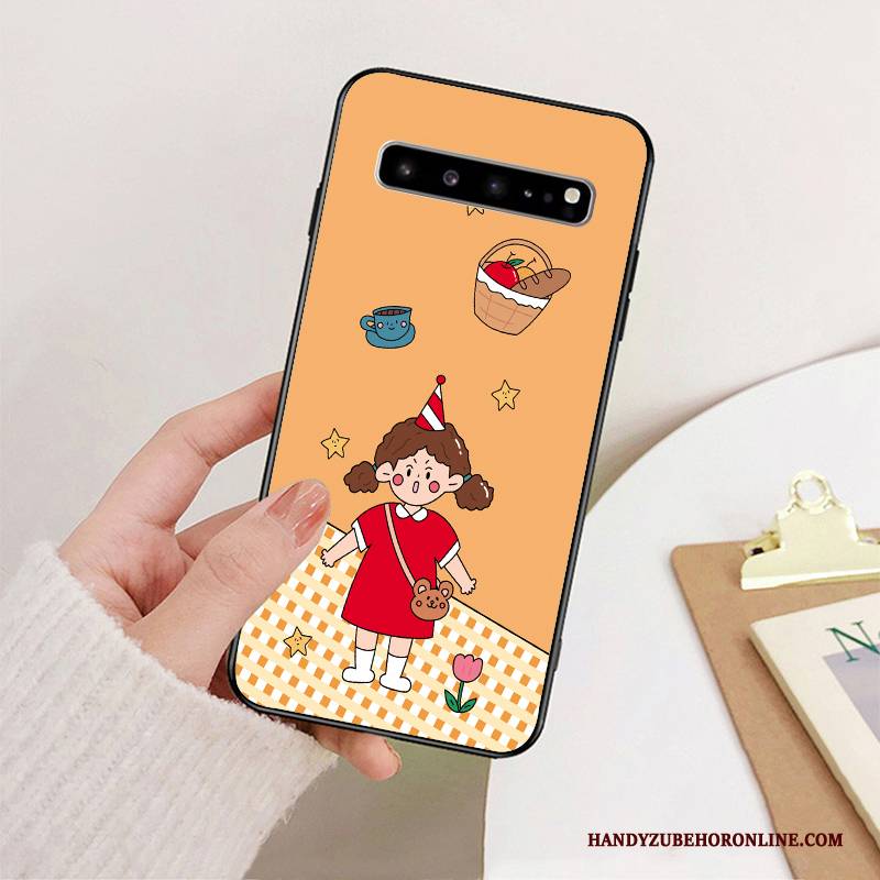 Hülle Samsung Galaxy S10 5g Taschen Nette Anti-sturz, Case Samsung Galaxy S10 5g Karikatur Gelb Liebhaber