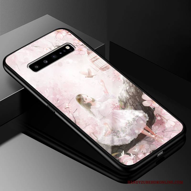 Hülle Samsung Galaxy S10 5g Taschen Rosa Anti-sturz, Case Samsung Galaxy S10 5g Silikon Glas