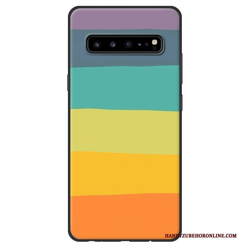 Hülle Samsung Galaxy S10 5g Weiche Nubuck Schwarz, Case Samsung Galaxy S10 5g Schutz Rosa Handyhüllen