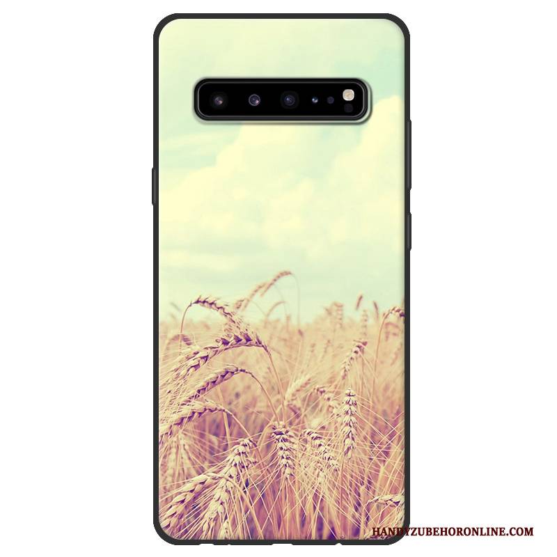 Hülle Samsung Galaxy S10 5g Weiche Nubuck Schwarz, Case Samsung Galaxy S10 5g Schutz Rosa Handyhüllen