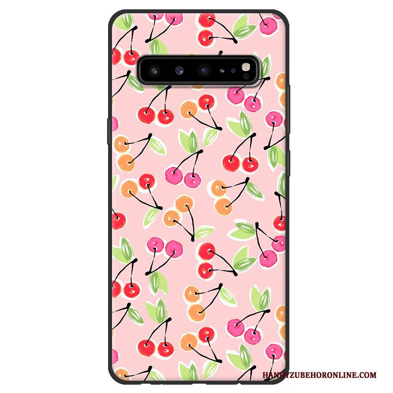 Hülle Samsung Galaxy S10 5g Weiche Nubuck Schwarz, Case Samsung Galaxy S10 5g Schutz Rosa Handyhüllen