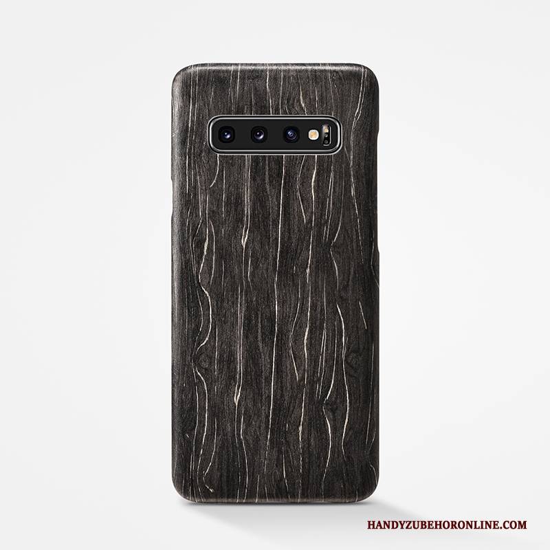 Hülle Samsung Galaxy S10+ Aus Holz Handyhüllen Einfach, Case Samsung Galaxy S10+ Taschen Hintere Abdeckung Nubuck