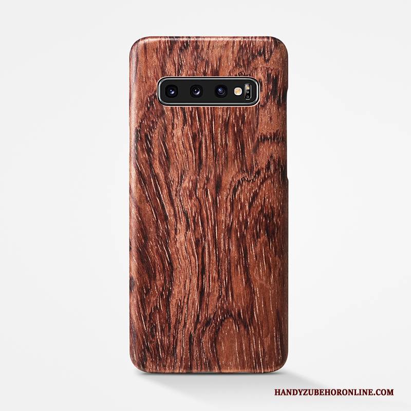 Hülle Samsung Galaxy S10+ Aus Holz Handyhüllen Einfach, Case Samsung Galaxy S10+ Taschen Hintere Abdeckung Nubuck