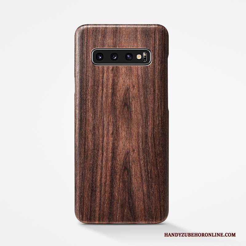 Hülle Samsung Galaxy S10+ Aus Holz Handyhüllen Einfach, Case Samsung Galaxy S10+ Taschen Hintere Abdeckung Nubuck