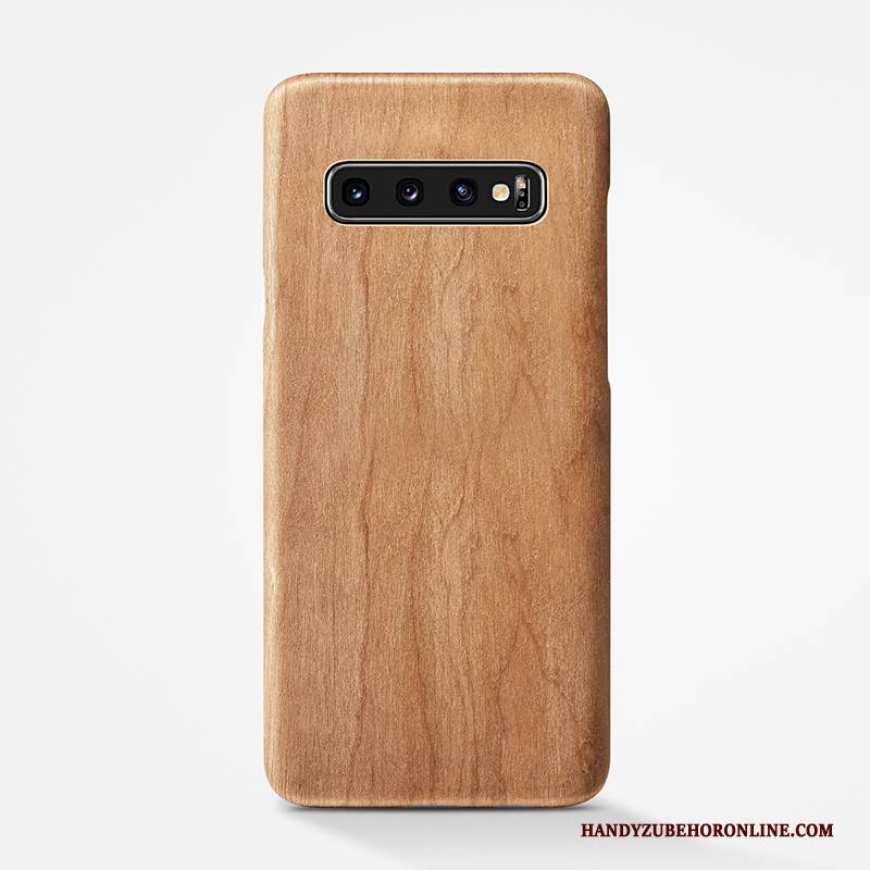 Hülle Samsung Galaxy S10+ Aus Holz Handyhüllen Einfach, Case Samsung Galaxy S10+ Taschen Hintere Abdeckung Nubuck