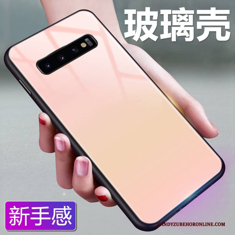 Hülle Samsung Galaxy S10+ Farbe Einfarbig Handyhüllen, Case Samsung Galaxy S10+ Schutz Glas Wind