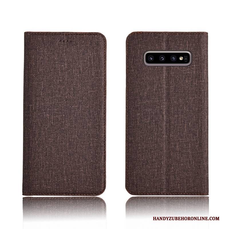 Hülle Samsung Galaxy S10 Folio Grau Anti-sturz, Case Samsung Galaxy S10 Lederhülle Neu Handyhüllen