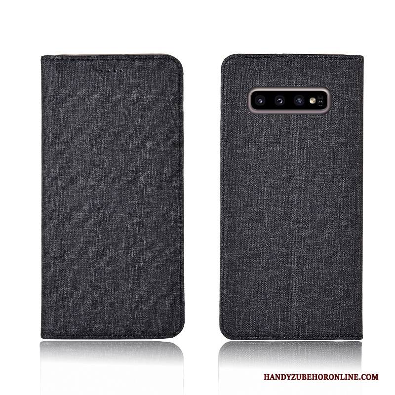 Hülle Samsung Galaxy S10 Folio Grau Anti-sturz, Case Samsung Galaxy S10 Lederhülle Neu Handyhüllen