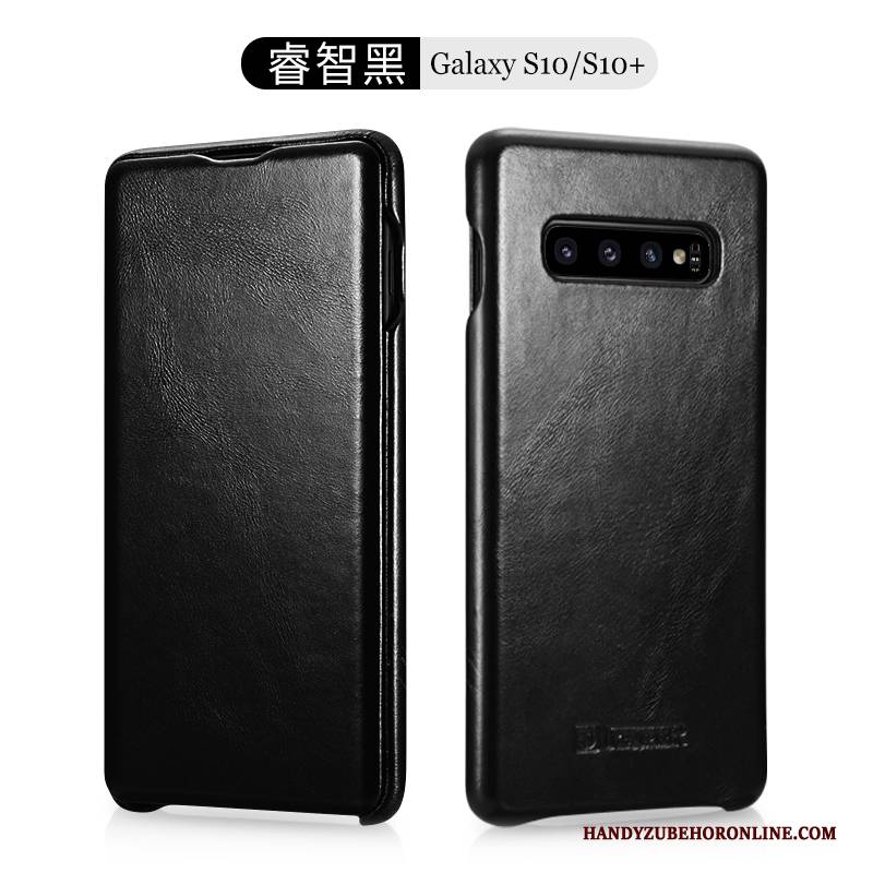 Hülle Samsung Galaxy S10+ Folio Trend Schwer, Case Samsung Galaxy S10+ Leder Anti-sturz High-end