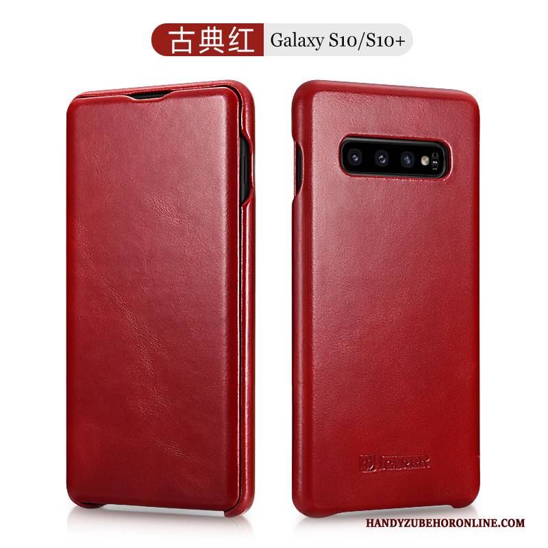 Hülle Samsung Galaxy S10+ Folio Trend Schwer, Case Samsung Galaxy S10+ Leder Anti-sturz High-end