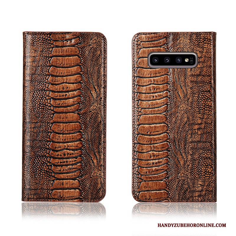 Hülle Samsung Galaxy S10+ Folio Vogel Anti-sturz, Case Samsung Galaxy S10+ Weiche Neu Gelb