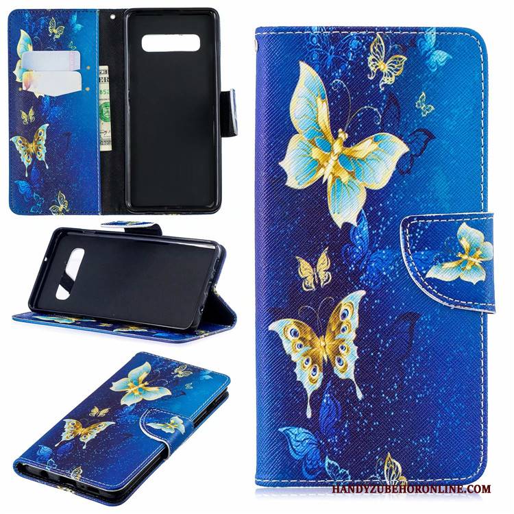 Hülle Samsung Galaxy S10 Halterung Europa Weiß, Case Samsung Galaxy S10 Folio Karte Handyhüllen