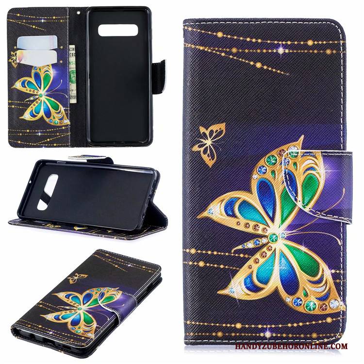 Hülle Samsung Galaxy S10 Halterung Europa Weiß, Case Samsung Galaxy S10 Folio Karte Handyhüllen