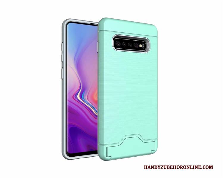 Hülle Samsung Galaxy S10 Halterung Handyhüllen Grau, Case Samsung Galaxy S10 Schutz Seide Karte