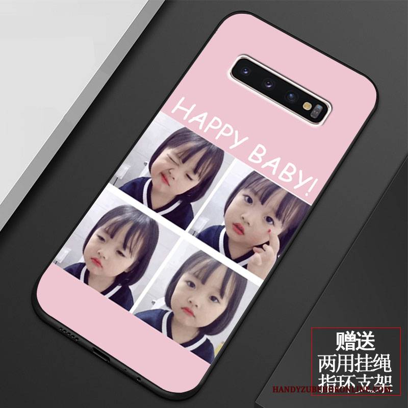 Hülle Samsung Galaxy S10+ Karikatur Anti-sturz Netto Rot, Case Samsung Galaxy S10+ Schutz Handyhüllen Nette