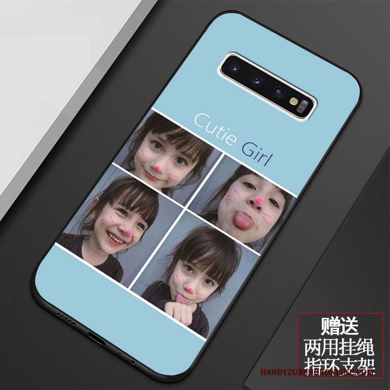 Hülle Samsung Galaxy S10+ Karikatur Anti-sturz Netto Rot, Case Samsung Galaxy S10+ Schutz Handyhüllen Nette