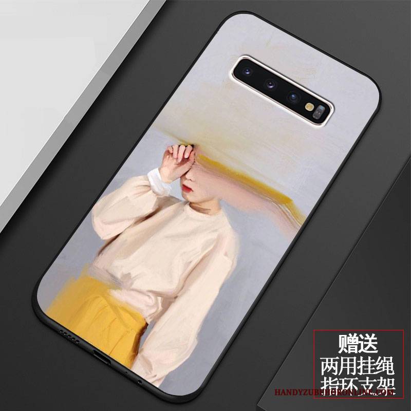 Hülle Samsung Galaxy S10+ Karikatur Anti-sturz Netto Rot, Case Samsung Galaxy S10+ Schutz Handyhüllen Nette