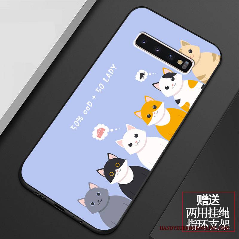 Hülle Samsung Galaxy S10+ Karikatur Anti-sturz Netto Rot, Case Samsung Galaxy S10+ Schutz Handyhüllen Nette