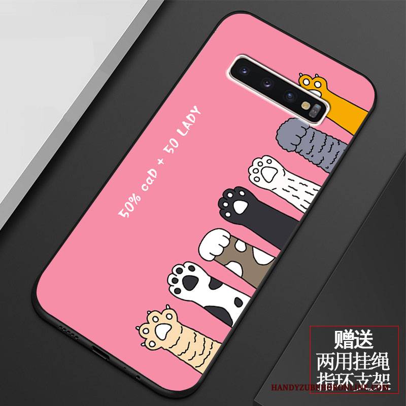 Hülle Samsung Galaxy S10+ Karikatur Anti-sturz Netto Rot, Case Samsung Galaxy S10+ Schutz Handyhüllen Nette