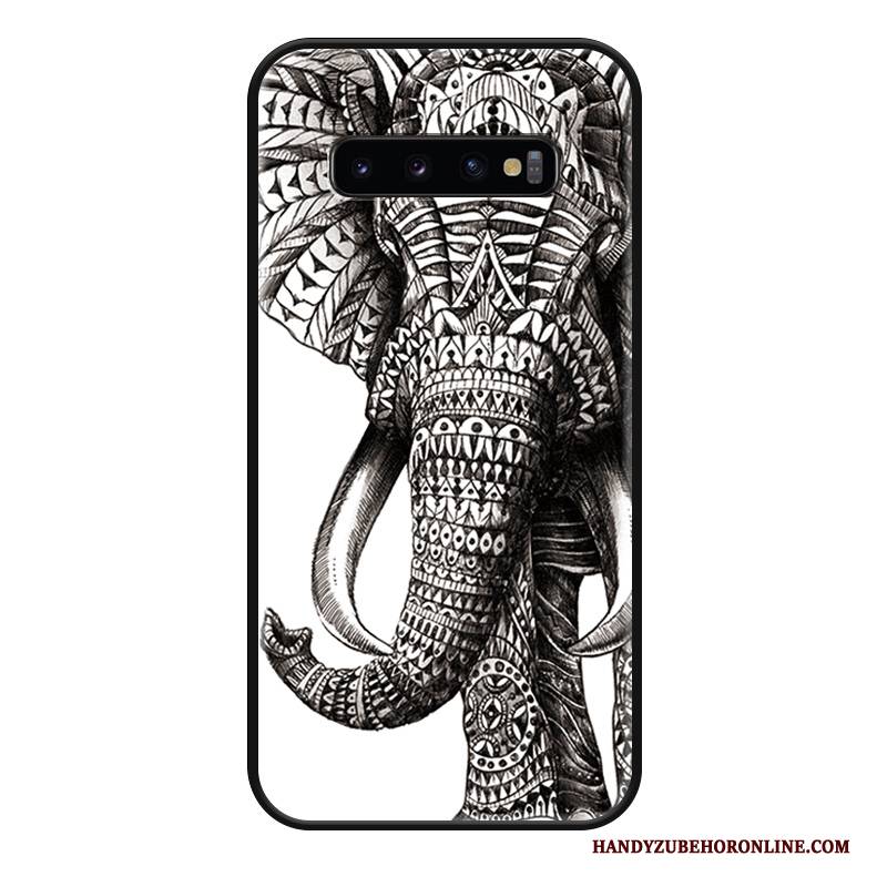 Hülle Samsung Galaxy S10+ Karikatur Löwe Persönlichkeit, Case Samsung Galaxy S10+ Silikon Tier Anti-sturz