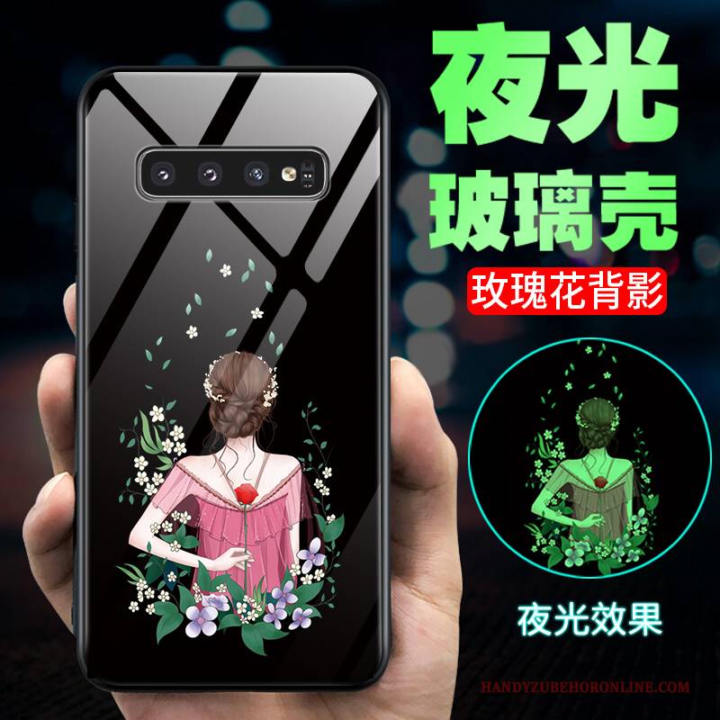 Hülle Samsung Galaxy S10+ Karikatur Schwer Anti-sturz, Case Samsung Galaxy S10+ Mode Glas Persönlichkeit