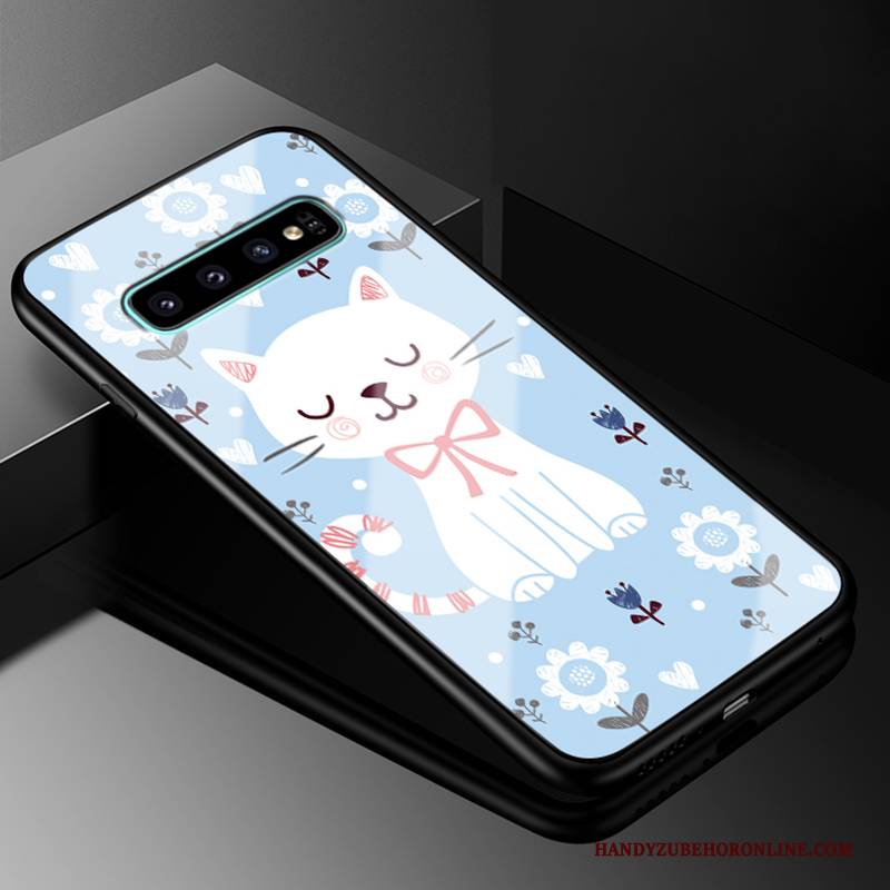 Hülle Samsung Galaxy S10 Karikatur Schwer Handyhüllen, Case Samsung Galaxy S10 Silikon Glas Grün