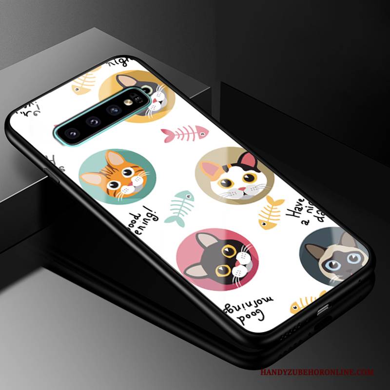 Hülle Samsung Galaxy S10 Karikatur Schwer Handyhüllen, Case Samsung Galaxy S10 Silikon Glas Grün