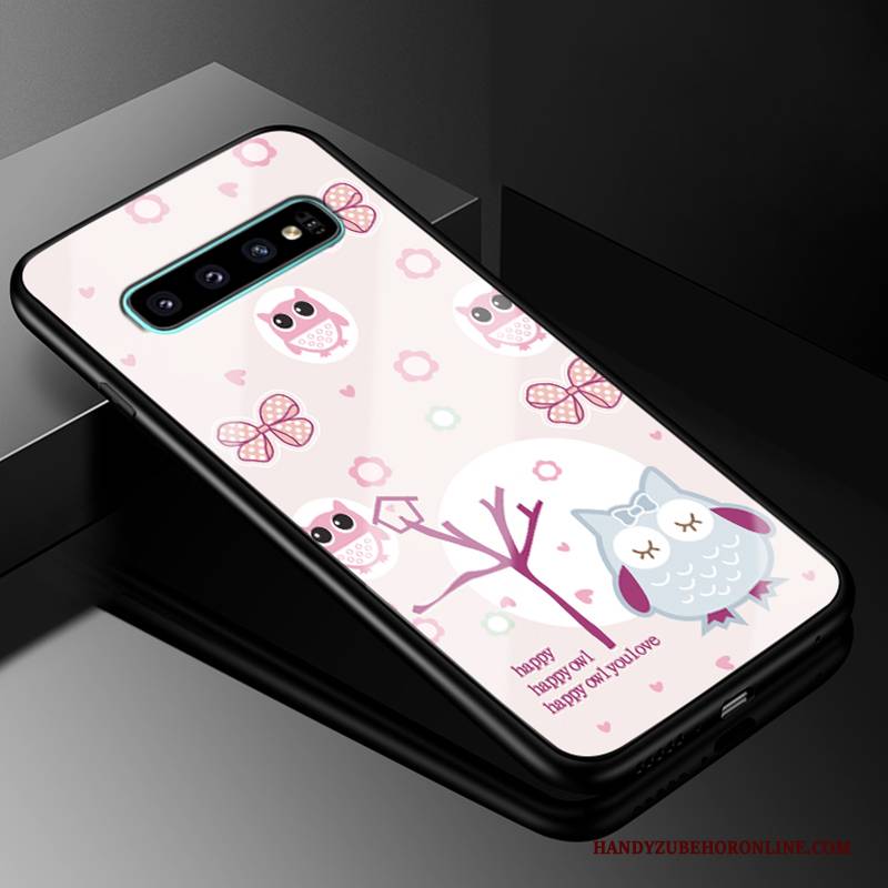 Hülle Samsung Galaxy S10 Karikatur Schwer Handyhüllen, Case Samsung Galaxy S10 Silikon Glas Grün