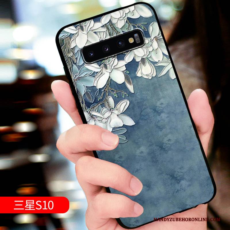 Hülle Samsung Galaxy S10 Kreativ Anti-sturz Handyhüllen, Case Samsung Galaxy S10 Taschen Nubuck Netto Rot