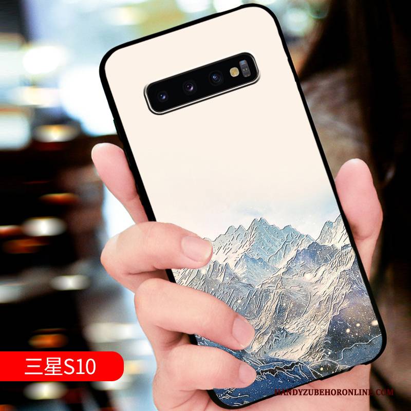 Hülle Samsung Galaxy S10 Kreativ Anti-sturz Handyhüllen, Case Samsung Galaxy S10 Taschen Nubuck Netto Rot