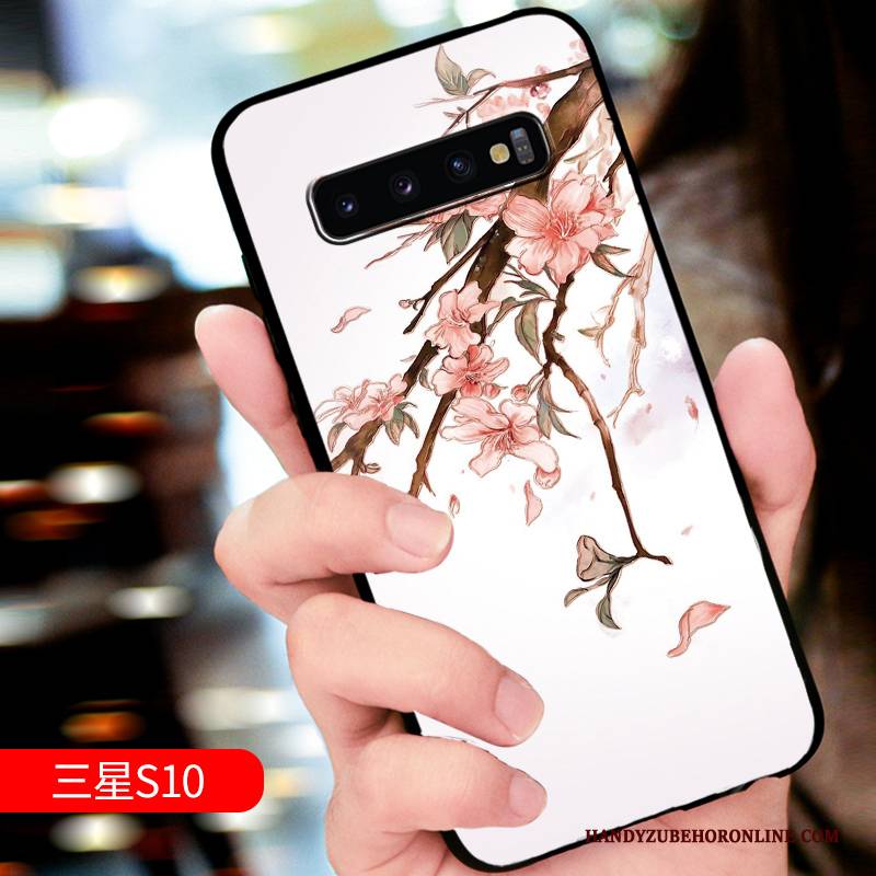 Hülle Samsung Galaxy S10 Kreativ Anti-sturz Handyhüllen, Case Samsung Galaxy S10 Taschen Nubuck Netto Rot