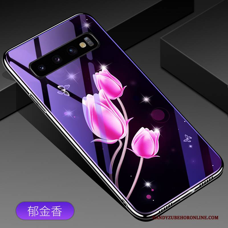 Hülle Samsung Galaxy S10 Kreativ Glas Trend, Case Samsung Galaxy S10 Lila Handyhüllen