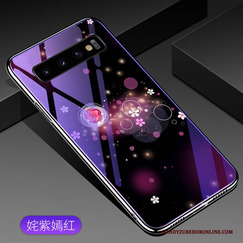 Hülle Samsung Galaxy S10 Kreativ Glas Trend, Case Samsung Galaxy S10 Lila Handyhüllen