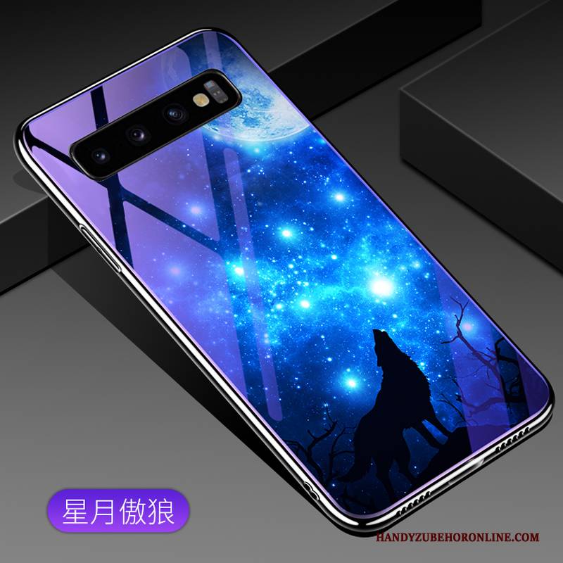 Hülle Samsung Galaxy S10 Kreativ Glas Trend, Case Samsung Galaxy S10 Lila Handyhüllen