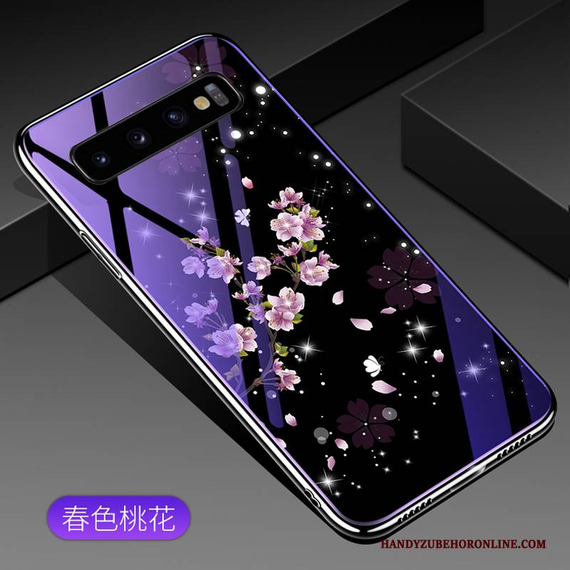 Hülle Samsung Galaxy S10 Kreativ Glas Trend, Case Samsung Galaxy S10 Lila Handyhüllen