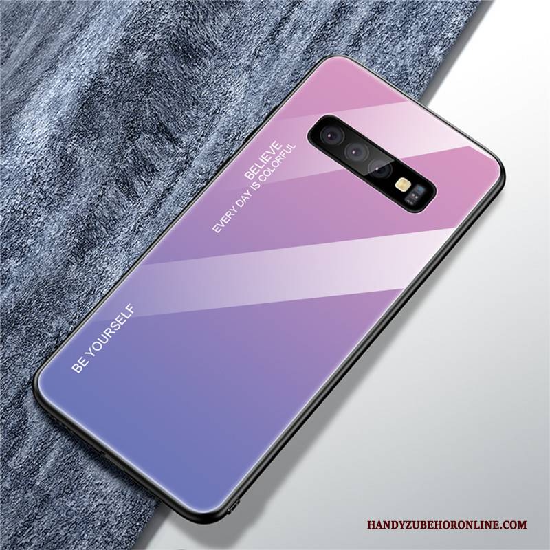 Hülle Samsung Galaxy S10+ Kreativ Grün Spiegel, Case Samsung Galaxy S10+ Taschen Glas Persönlichkeit