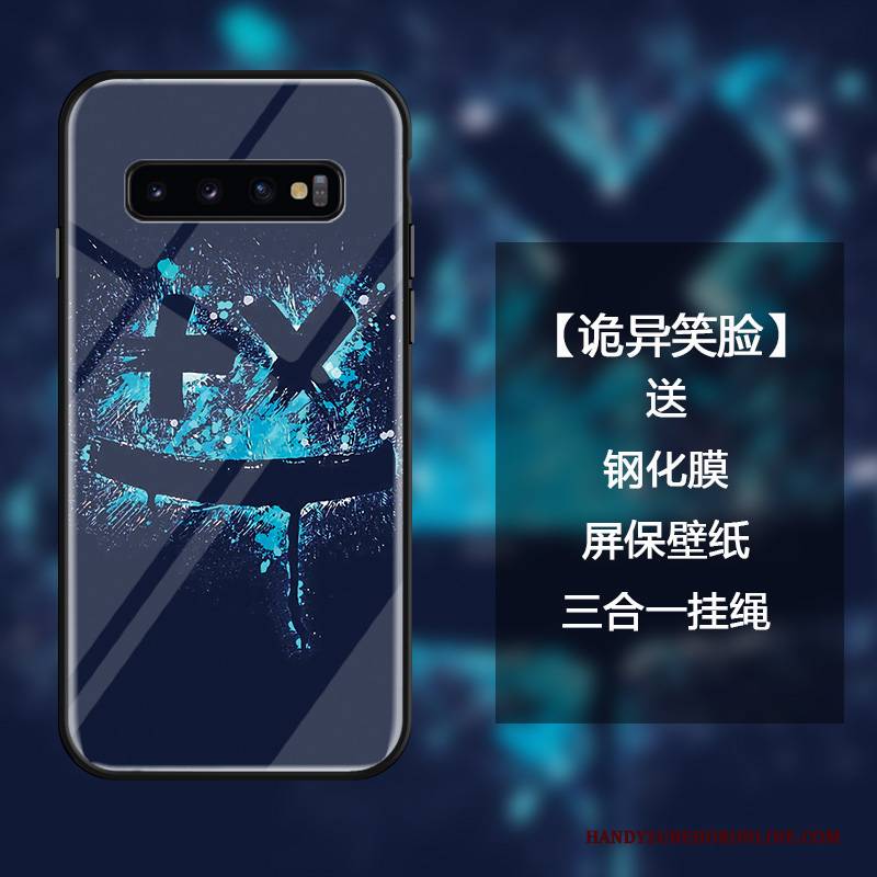 Hülle Samsung Galaxy S10+ Kreativ Handyhüllen Buchstaben, Case Samsung Galaxy S10+ Mode Hängende Verzierungen Gehärtetes Glas