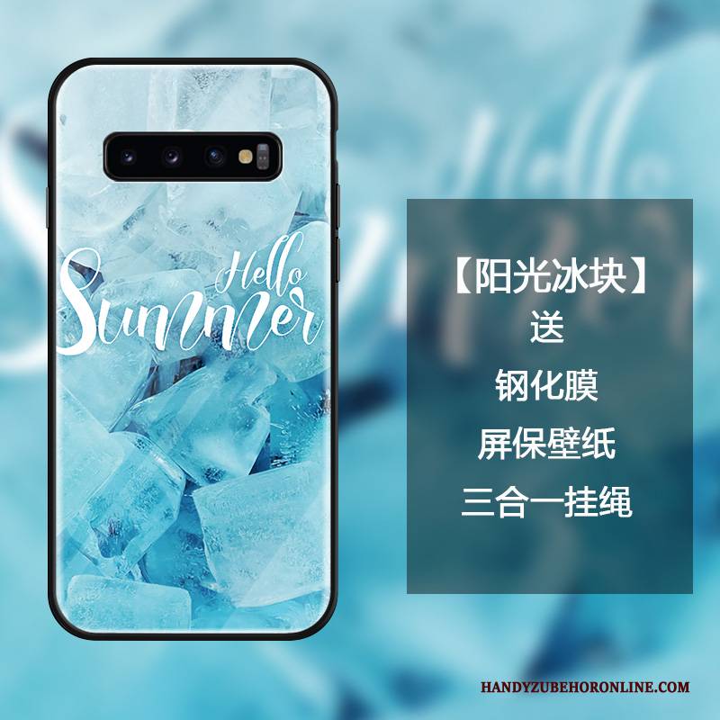 Hülle Samsung Galaxy S10+ Kreativ Handyhüllen Buchstaben, Case Samsung Galaxy S10+ Mode Hängende Verzierungen Gehärtetes Glas