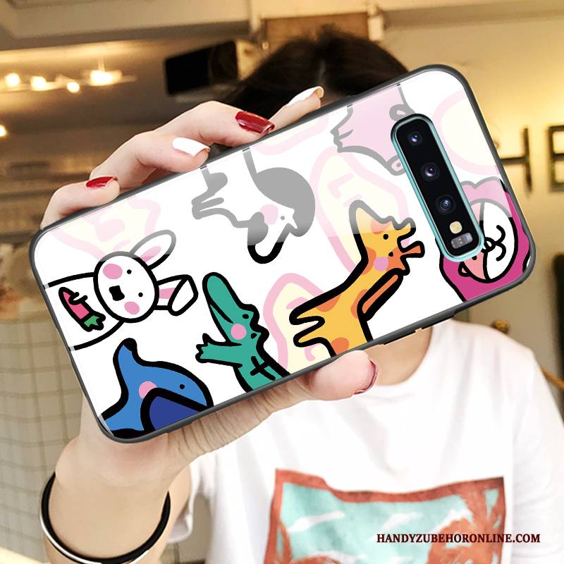 Hülle Samsung Galaxy S10+ Kreativ Liebhaber Trend, Case Samsung Galaxy S10+ Karikatur Blau Persönlichkeit