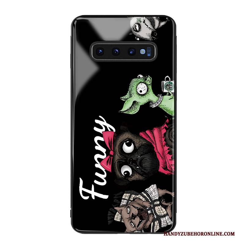 Hülle Samsung Galaxy S10+ Kreativ Persönlichkeit Glas, Case Samsung Galaxy S10+ Taschen Led Schwarz