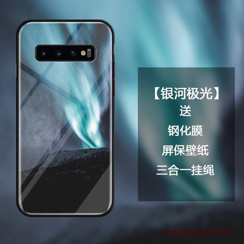 Hülle Samsung Galaxy S10+ Kreativ Schwarz Trendmarke, Case Samsung Galaxy S10+ Mode Anti-sturz Hängende Verzierungen