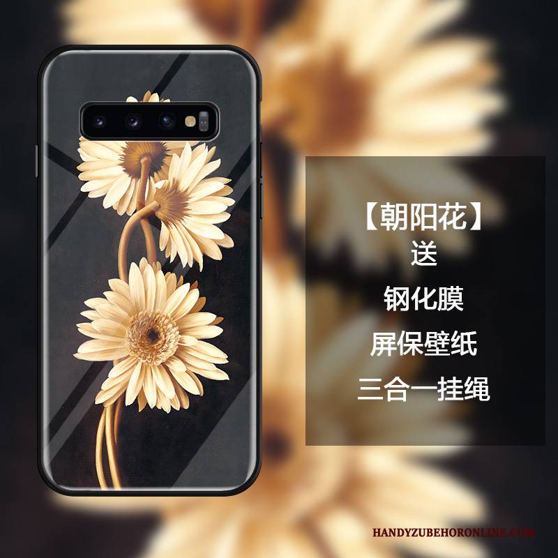 Hülle Samsung Galaxy S10 Kreativ Wind Handyhüllen, Case Samsung Galaxy S10 Taschen Hängende Verzierungen Blumen