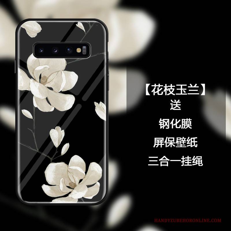 Hülle Samsung Galaxy S10 Kreativ Wind Handyhüllen, Case Samsung Galaxy S10 Taschen Hängende Verzierungen Blumen