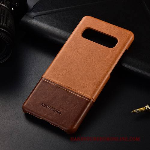 Hülle Samsung Galaxy S10 Leder Business Handyhüllen, Case Samsung Galaxy S10 Rot Schlank