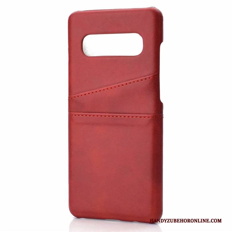 Hülle Samsung Galaxy S10 Lederhülle Anti-sturz Kuh, Case Samsung Galaxy S10 Leder Muster Handyhüllen