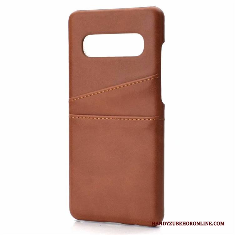 Hülle Samsung Galaxy S10 Lederhülle Anti-sturz Kuh, Case Samsung Galaxy S10 Leder Muster Handyhüllen