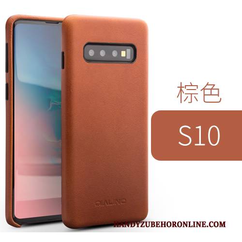 Hülle Samsung Galaxy S10 Lederhülle Einfach Business, Case Samsung Galaxy S10 Leder Handyhüllen Mini